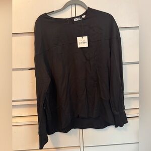 NWT Mixed media black blouse 2X